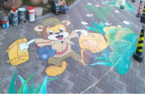 莲花夏季画地面彩绘会遇到的问题