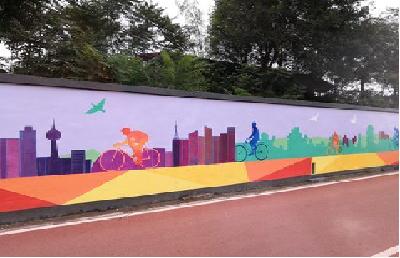 莲花墙体彩绘-围墙