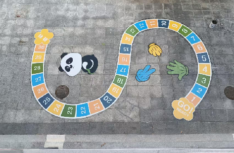 莲花地面游戏彩绘