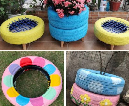 莲花墙体彩绘-变废为宝