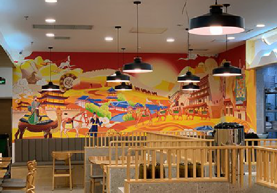 莲花商业空间彩绘介绍。