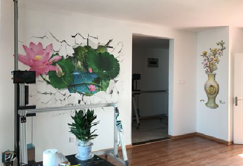 莲花墙体彩绘相比墙纸的优势。